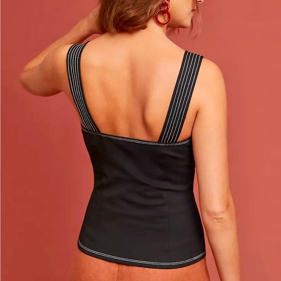 NWOT Anthropologie’s eri+ali Structured Button-Down Square Neck Top, L - Picture 5 of 10